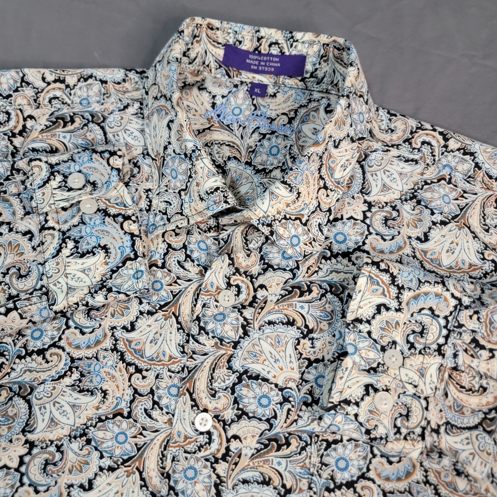 Alan Flusser Paisley Shirt Mens XL Long Sleeve Button‎ Down Multicolored AOP